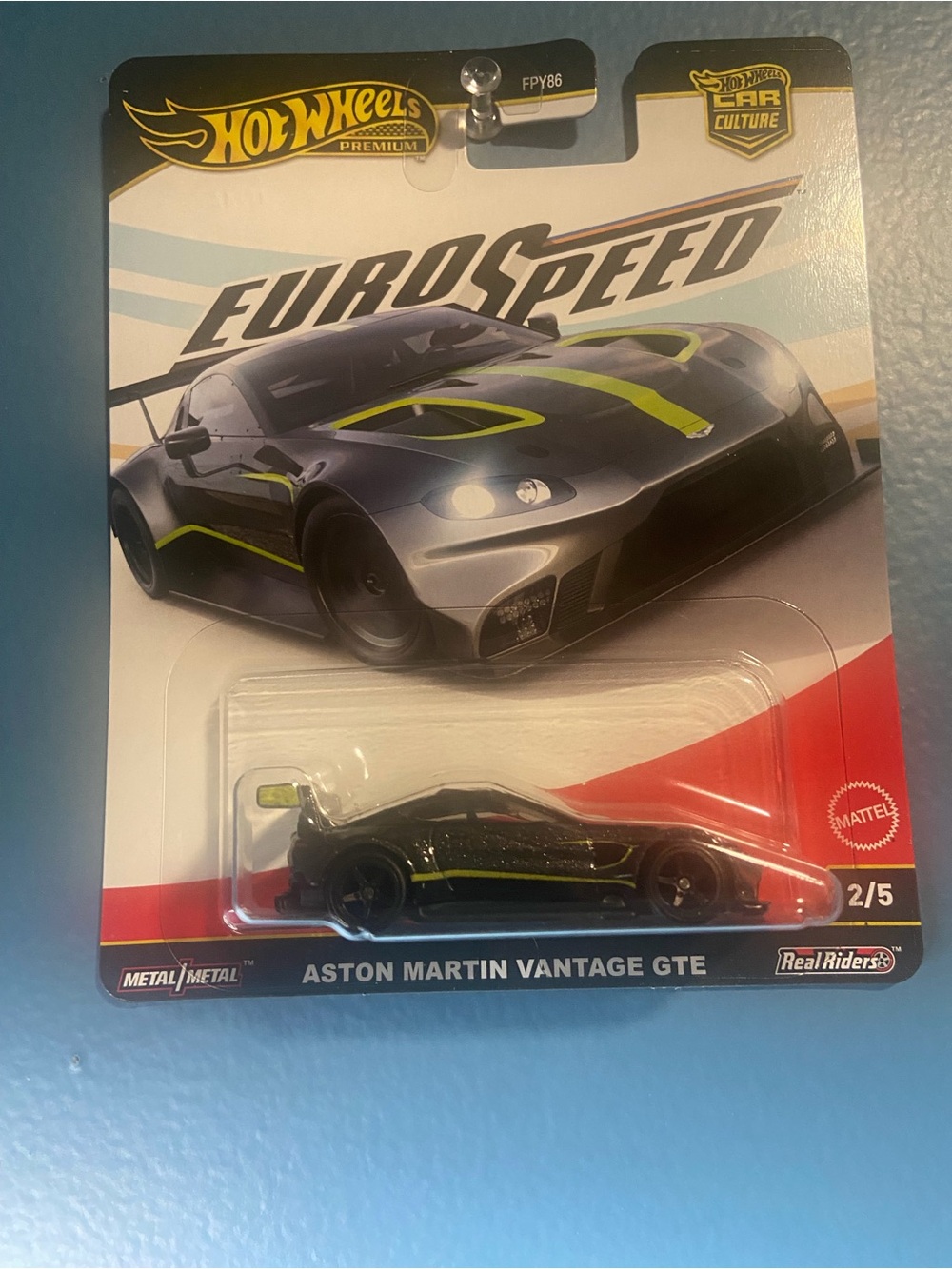 Hot Wheels Aston Martin Vantage GTE - Black & Lime Die-Cast Toy Car